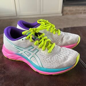 Asics Women's White and Pink Athletic Shoes